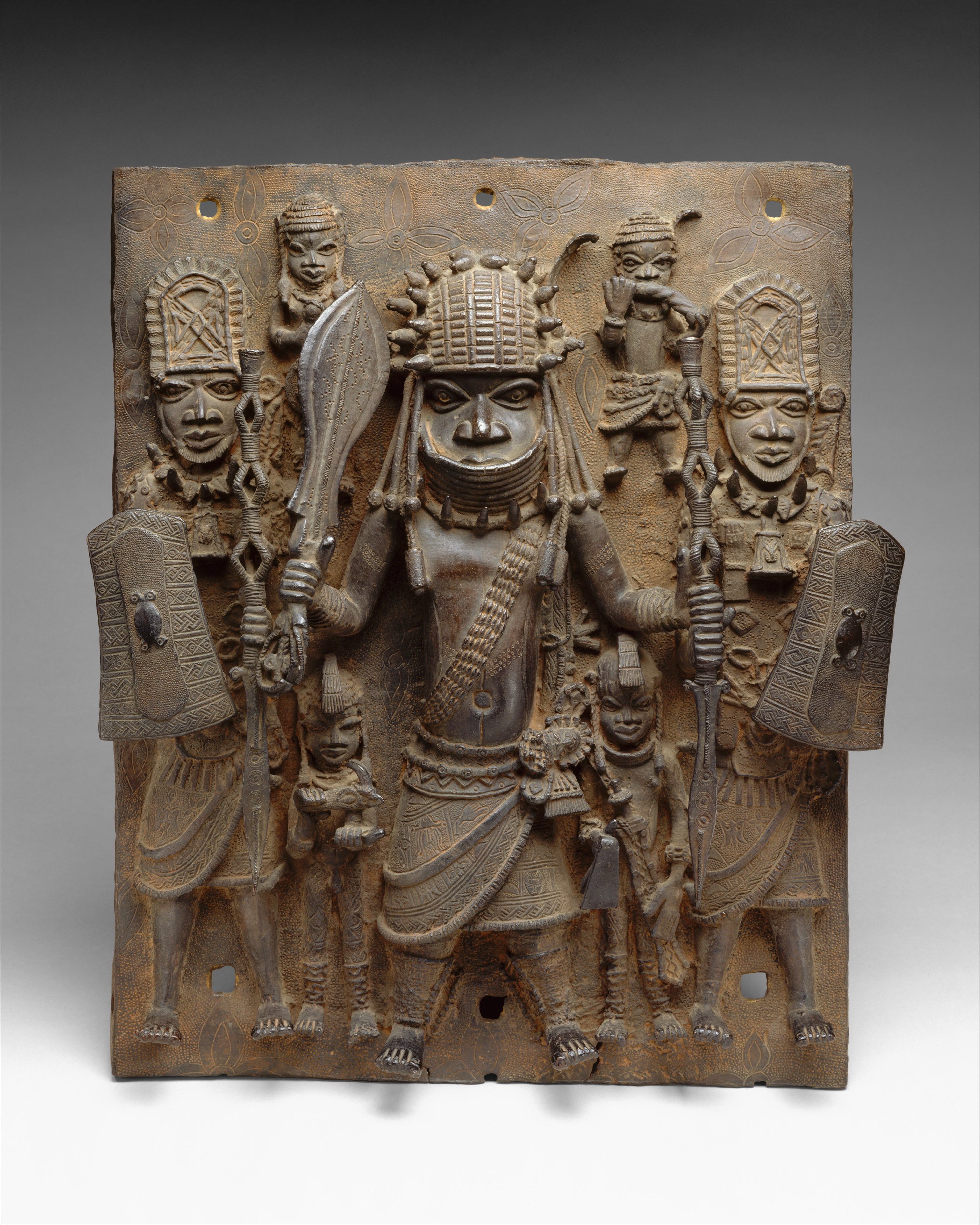 Plaque; Edo peoples; Metal-Sculpture