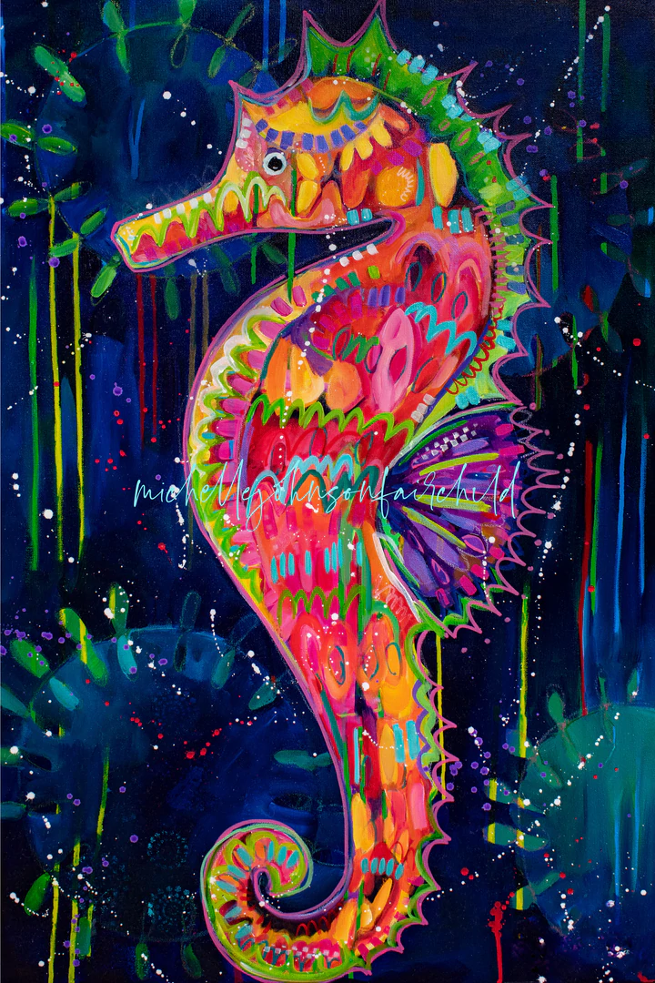neon seahorse