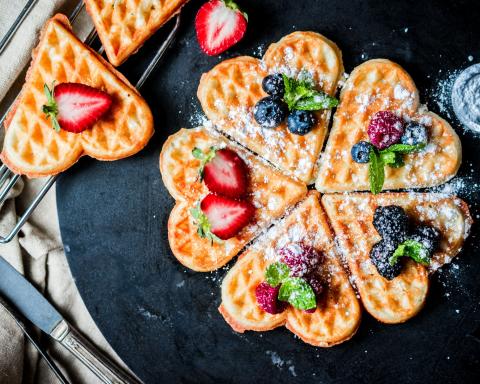 Heart-Shaped Waffles