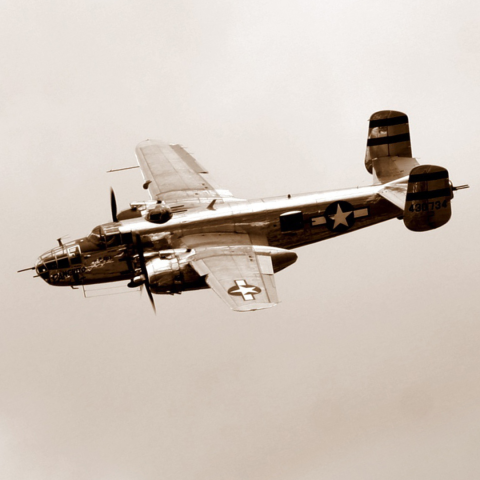 B-24 Bomber plane in flight