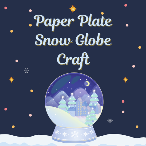 Paper plate snow globe craft