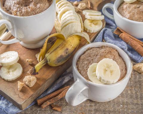 banana bread in a mug