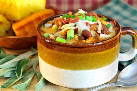 Cup of turkey chili