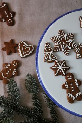 Gingerbread cookies on a plate
