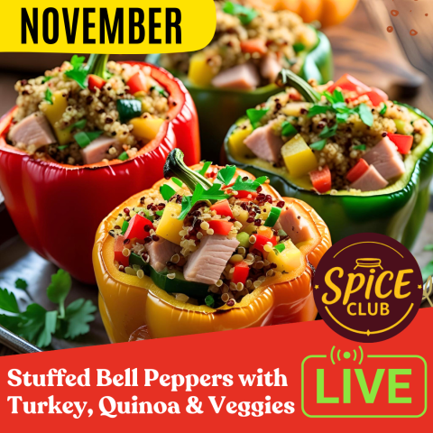 Stuffed Bell Peppers with Turkey, Quinoa & Veggies