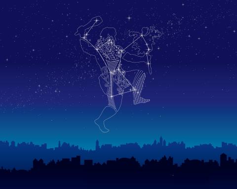 image of the night sky and constellation Orion