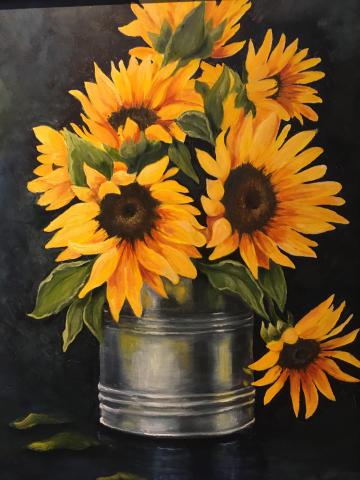 Sunflower painting by Celeste Fondaco