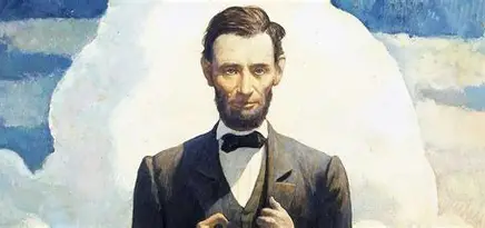 painting of Abraham Lincoln in front of a white cloud