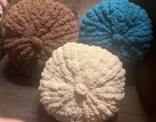 hand-knitted pillows