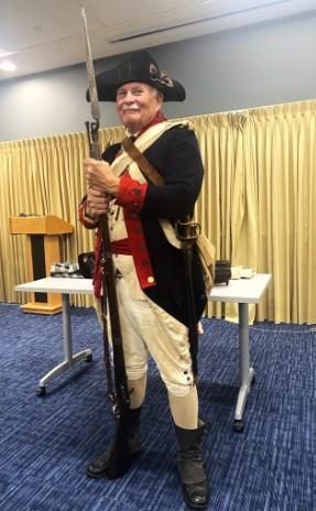 Presenter John Dwyer as a Continental Soldier