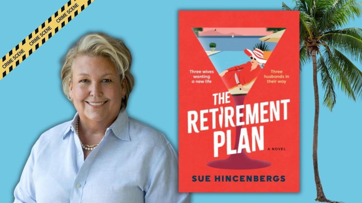 Author Sue Hincenbergs with her book The Retirement Plan